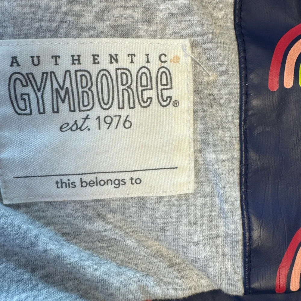 Gymboree Kids Navy Blue Rainbow Print Hooded Raincoat Jacket Size XS 4 140185909